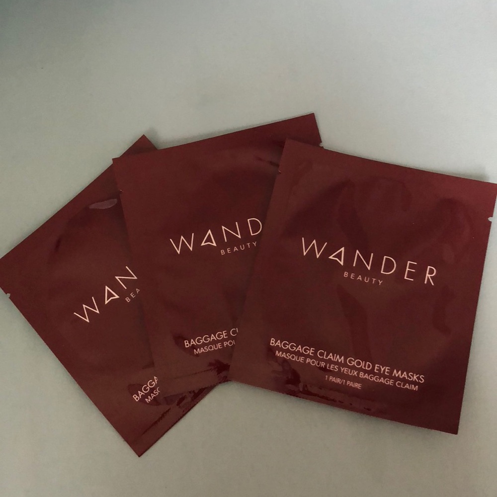 Wander Baggage Claim Gold Eye Masks x 3